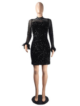 Sexy Sequin Rhinestone Mesh Party Dress