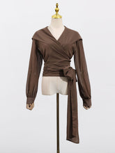 Irreplaceable Hooded Tie Waist Bandage Top