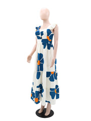 Fashion Casual Print Sleeveless A-Line Midi Dress