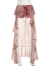 Sexy Irregular Print Ruffle Skirts