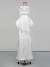 Elegant Sleeveless Slim Lace Ruffles Top Long Skirt Set