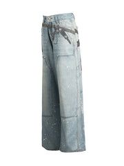 Casual Street Print Straight Jeans