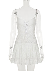 Sexy Lace Patchwork See Through Strap Dress