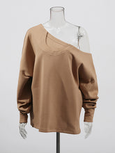Asymmetrical Jersey Off-the-shoulder Sweatshirt