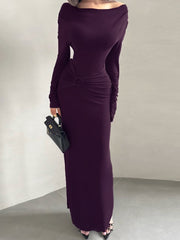 Elegant Off Shoulder Cinched Waist Bodycon Dress