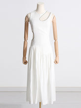 Fashion Hollow out Ruffle Slim Midi Dress