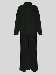 Loose Pocket Shirt Pants Casual Set