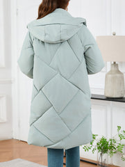 Fashion Long Sleeve Hooded Down Coat