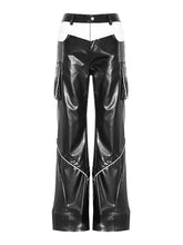 Casual High Waist Straight PU Leather Pants