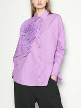 Elegant Floral Patchwork Irregular Blouse