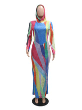 Elegant Sequin Hooded Slim Nightclub Maxi Dress