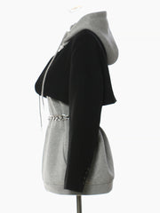 Fashion Color-block Spliced Hoodie Jacket