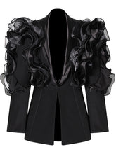 Fashion Ruffled Asymmetric Blazer