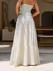 Fashion Embroidered High Split Maxi Skirt