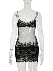 Sexy Mesh Lace Transparent Tassels Vacation Dress