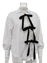 Casual Stripe Asymmetric Loose Shirt