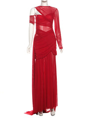 Sexy Sheer Mesh Hollow Out Party Evening Dress