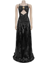 Sexy Hollow Out Party Club Pleated Maxi Dress