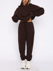 Loose Hooded Pullover and Trousers Sports Two-Piece Set