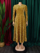 Elegant Round Neck Sequin Slim Party Dress