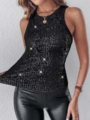 Fashion Sequins Leopard Tank Top