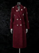 Double-breasted Wool Blend Embellished Coat