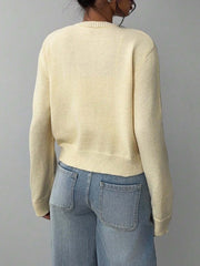 Casual Button-Up Long Sleeve Knit Cardigan Sweater