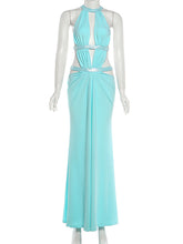 Sexy Sequin Patchwork Hollow Out Maxi Dress