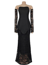 Elegant Tube Top Lace Fishtail Skirt Two Piece Set