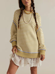 Vintage Crewneck Striped Pullover Sweater
