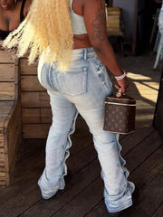 Vintage Denim Multi Pocket Cargo Jeans