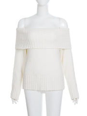 Sexy Off The Shoulder Long Sleeve Sweater