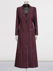 Boutique Fashion Pocket Stitched Slim Jacket Coat