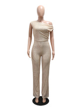 Fashion One Shoulder Sequin Slim Fit Jumpsuit