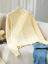 Casual Button-Up Long Sleeve Knit Cardigan Sweater