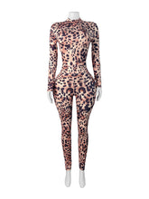 Sexy Leopard Print Club Party Bodycon Jumpsuit