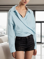 Fashion Casual Irregular Cross Shirt