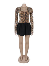 Sexy Sequin Leopard Print Bubble Mini Dress