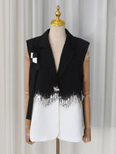 Fashion Contrast Color Sleeveless Blazer Waistcoat