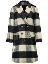 Plaid Peaked Lapel Wool-Blend Blazer Coat