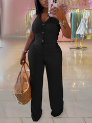 Casual Halter Sleeveless Bandage Trousers Two Piece Set