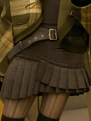 Fashion Irregular Pleated Mini Skirt