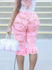Sexy Lace See Through Casual Pants