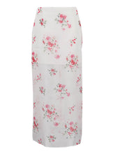 Fashion Sheer Mesh Floral Print Maxi Skirt