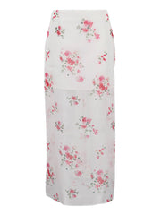 Fashion Sheer Mesh Floral Print Maxi Skirt