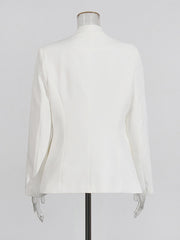 Fashion V-neck Embroidered Flower Slim Blazer