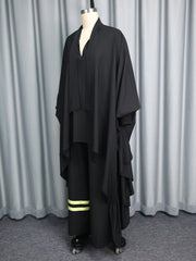 Batwing Sleeve Irregularity Top Wide Leg Pants Set