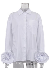 Fashion Flower Long Sleeve Loose Casual Blouse