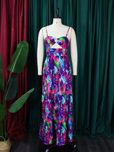 Strap Floral Print Large Swing Hollow Out Dress