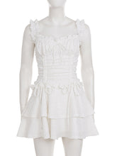 Elegant Ruffled Corset Lace-up Mini Dress